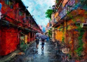 Rainy Day City Walk