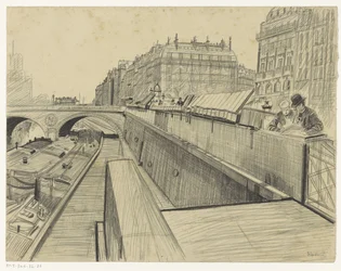 View of the Quai des Grands-Augustins in Paris