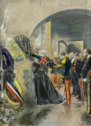 Nicholas II Places a Wreath on the Tomb of Sadi Carnot at the Pantheon, Paris 1896