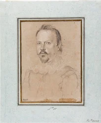 Portrait of Vincent I of Gonzague, Duke of Mantua (1562-1612) Drawing by Ottavio Leoni