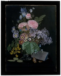 A Still Life of Flowers in a Glass Vase