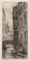 Etchings of Venice: Ponte del Pistor, Venice, 1880