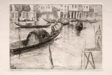 Etchings of Venice: Traghetto San Felice, 19th century