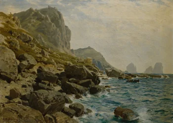 Dramatic Coastal Scenery with Boat