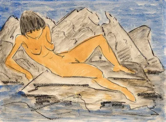 Reclining Female Nude by the Water