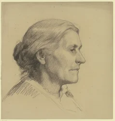 Portrait of an Elderly Lady Facing Right
