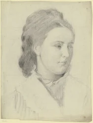 Portrait of a Young Woman in Three-Quarter View