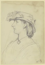 Portrait of a Lady with Hat in Left Profile