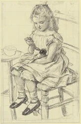 A Girl Feeding Her Doll