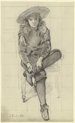 Seated Boy in Historical Costume from „Preparation for the Costume Ball“