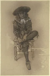 Seated Boy in Historical Costume from the "Preparation for the Costume Ball"