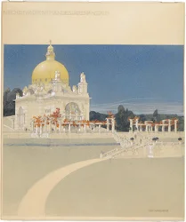 St. Leopold Church at Steinhof, competition project, perspective