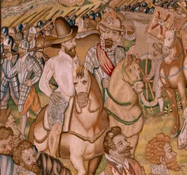 Triumphs and battles of Archduke Albert. The garrison of Ardres retreats to France. Fourth tapestry in the series
