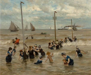 Bathing by the Sea, 1876