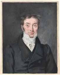 Portrait of Schoolteacher Hans Jensen Visby (1777-1870), from Aagerup, Ramløse Parish