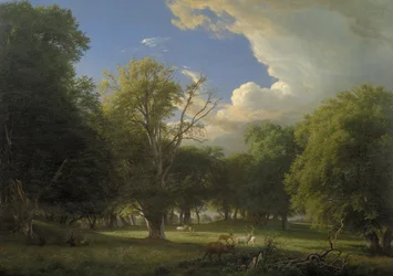 Summer Afternoon with a Passing Shower. The Deer Park in Jægersborg North of Copenhagen