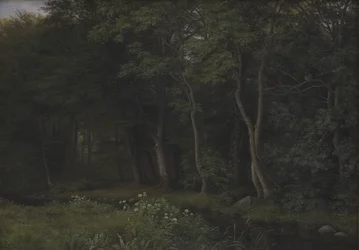 Twilight Setting in a Wood near Iselingen Manor, Zealand