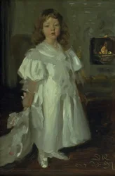 A Little Girl, Helga Melchior, in a Long Dress