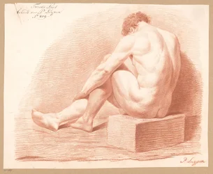 Seated Male Nude, Seen from the Back (2nd Prize 1809)