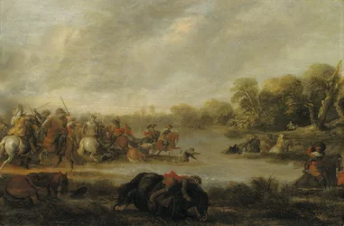 A Cavalry Skirmish by a River