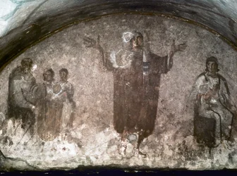 Early Christian Art: Catacombs of St. Priscilla, Cubicle of the Veiled Woman, end of 3rd century