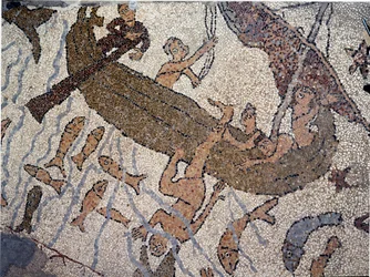 The Prophet Jonah is thrown into the sea (detail)