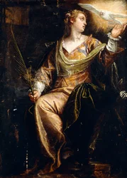 Saint Catherine of Alexandria in Prison, the Holy Ghost Above, c.1580s