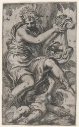 Cupid and Apollo with a Lyre, ca. 1568
