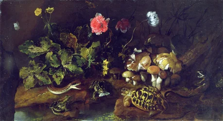 Still Life with a Snake, Frogs, Tortoise and Lizard