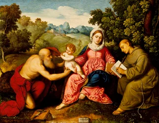 Madonna and child with Saints Jerome and Francis