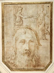 Self-Portrait, Imposed on Preliminary Studies for Two Canephori of the Steccata