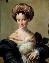 The Favourite or Turkish Slave. Painting by Francesco Mazzola, called Il Parmigianino or The Parmesan (1503-1540), about 1530. Dimensions: 67 x 53 cm. Parma, Galleria Nazionale