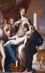 Madonna and Child with Angels (Madonna with the Long Neck)