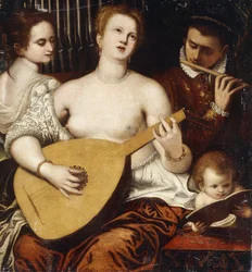 Two Girls and a Youth making Music