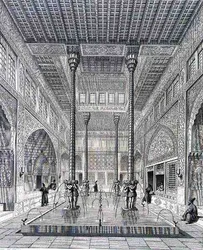 Interior of the Palace of Chahar Bagh, in Isfahan, from 