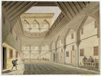 View of the Interior of a Caravanserai, Home of Azir Osman Agha