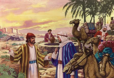 Eliezer arriving at the well