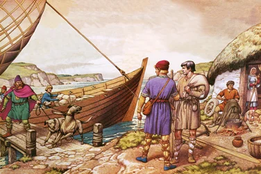 (St) Patrick being given the opportunity to leave Ireland where he had been held as a slave
