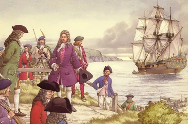 James Edward Stuart, the Old Pretender, Departs for France from Scotland