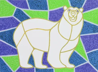 Polar Bear on Stained Glass