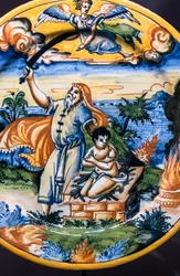 Plate: The Sacrifice of Isaac, (detail) late 16th, early 17th century