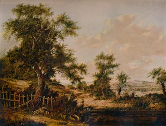 Landscape, with Pool and Tree in Foreground