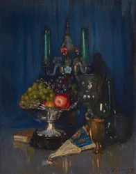 A Still Life of Fruit and Objects on a Table-Top