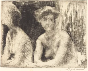 Nude Woman by a Looking Glass