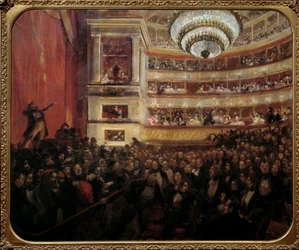 The Premiere of Hernani by Victor Hugo at the Comedie Francaise on February 25, 1830