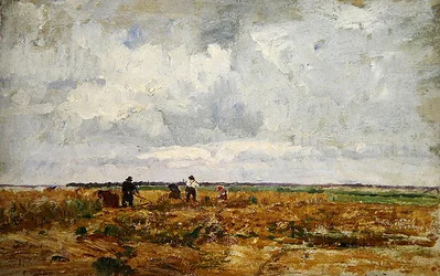 A Dachau Landscape with Farmers and Women Working the Land