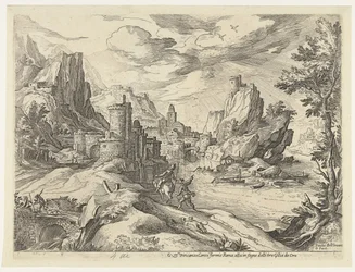 Rocky Coast in Campania with City and Travelers