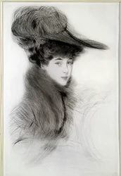 Portrait of the Duchess of Malborough. Drawing by Paul Helleu, 20th century. Bayonne, Musee Bonnat