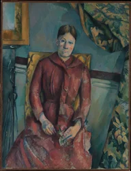 Madame Cézanne (Hortense Fiquet, 1850-1922) in a Red Dress