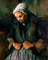 Old Woman at the Rosary. Painting by Paul Cezanne (1839-1906) 1896